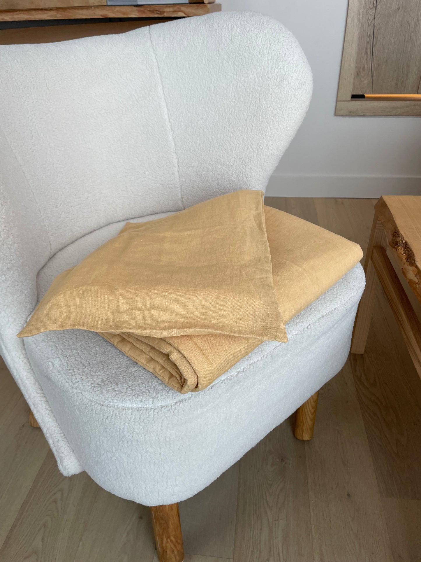 Linen Baby Quilted Blanket | Curry