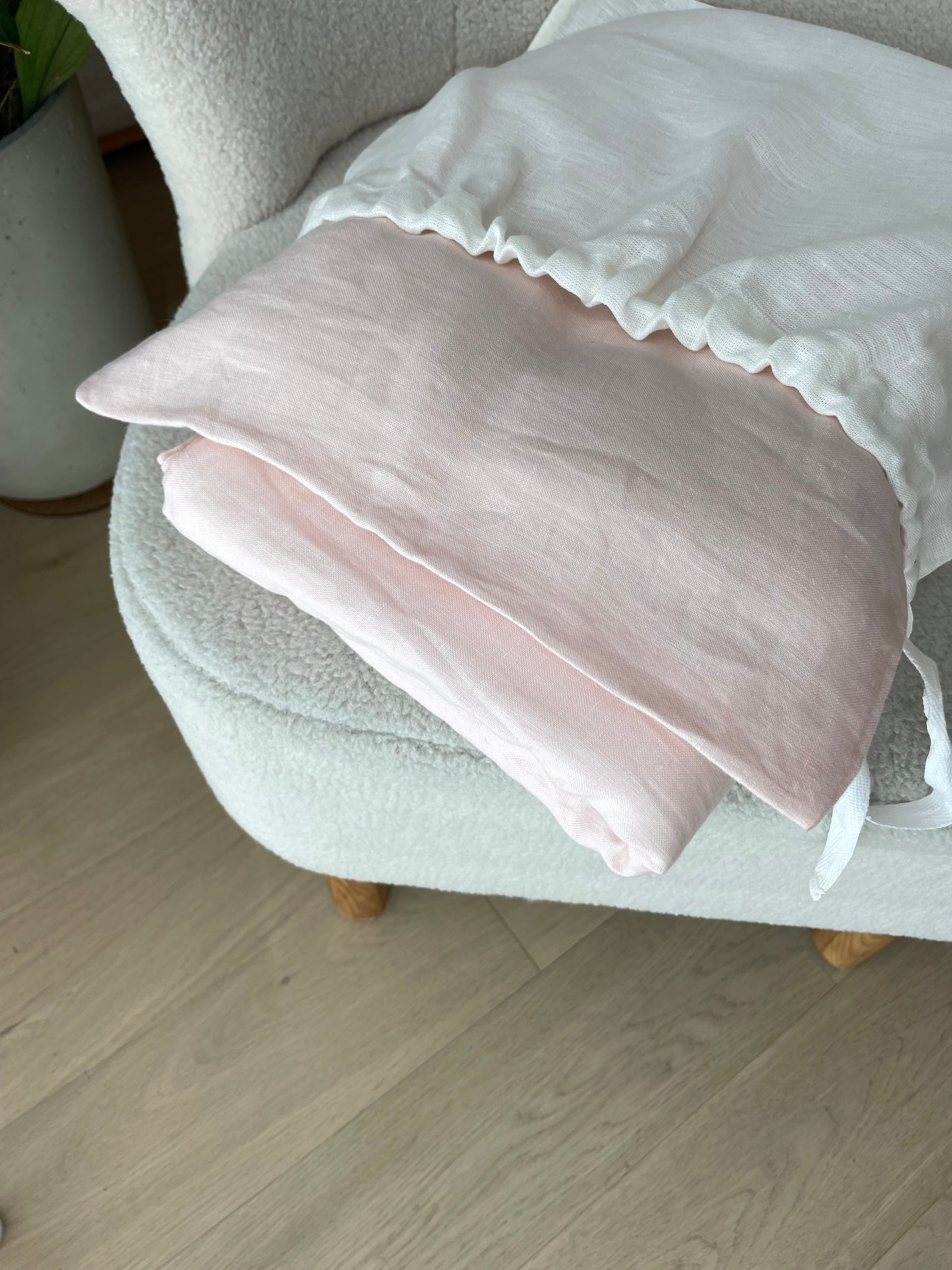 Linen Baby Quilted Blanket | Powder Pink