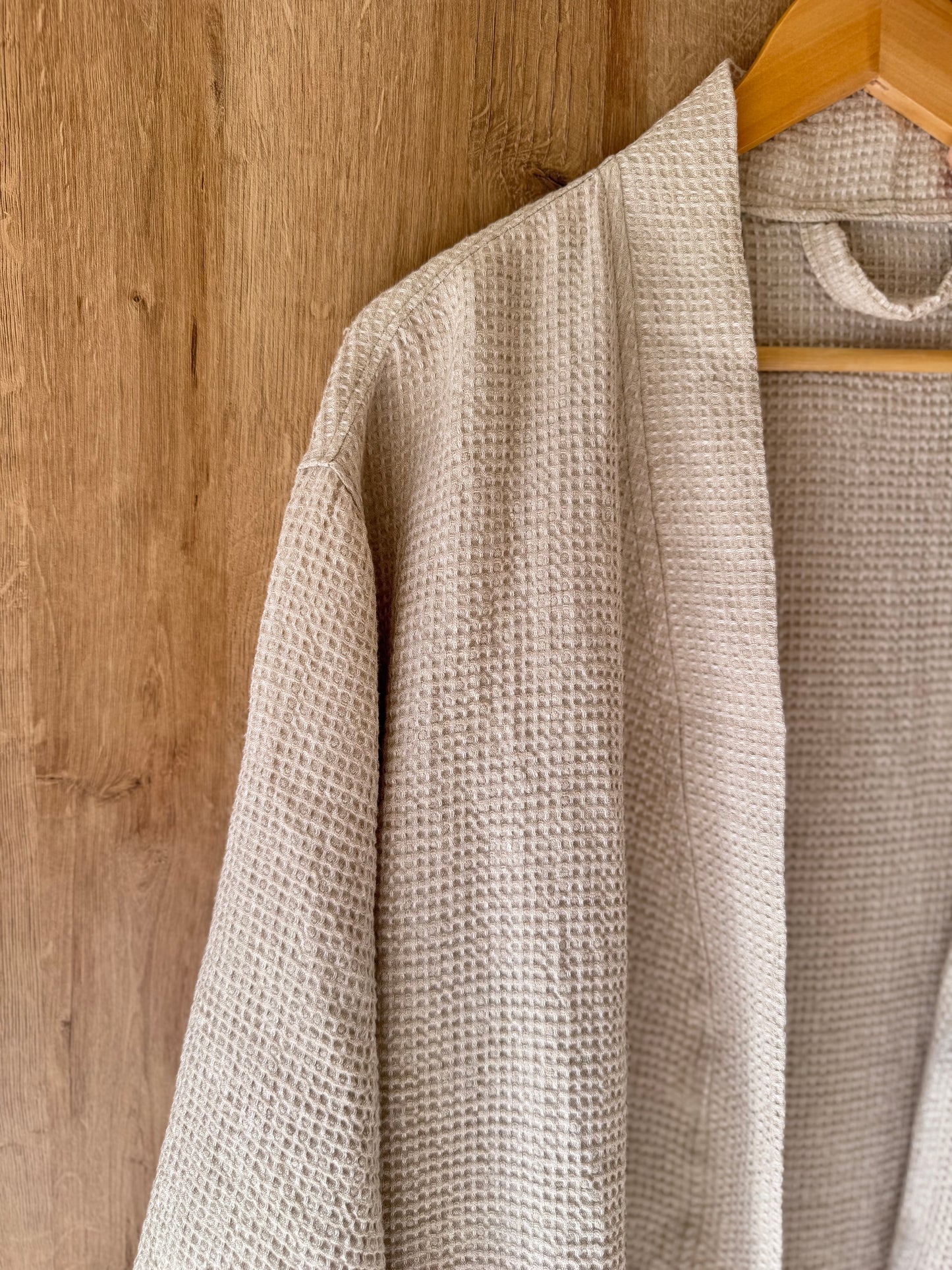 Waffle Linen Spa Robe | Honeycomb Weave | Made in Italy
