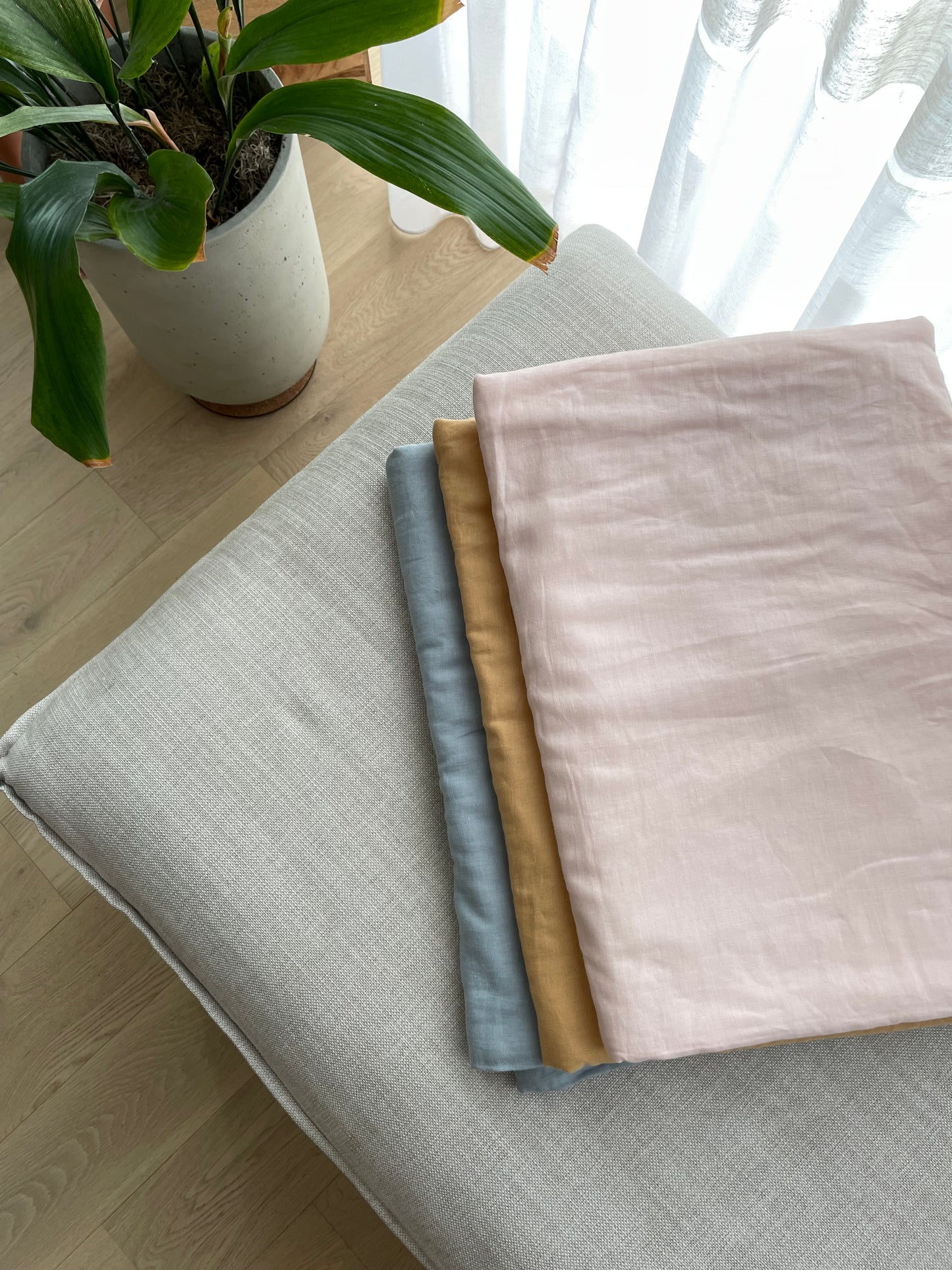Linen Baby Quilted Blanket | Powder Pink
