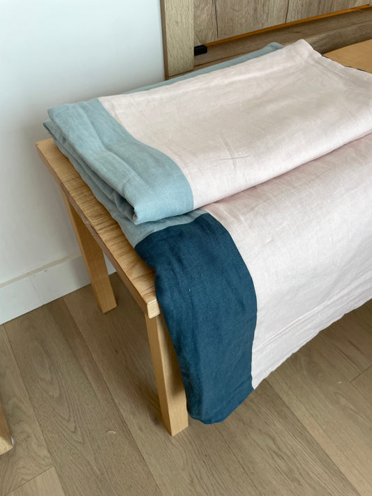 Kids Tricolour Linen Quilted Blanket