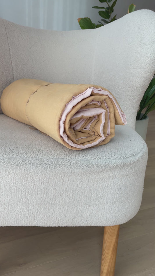 Curry Kids Reversible Linen Quilted Blanket